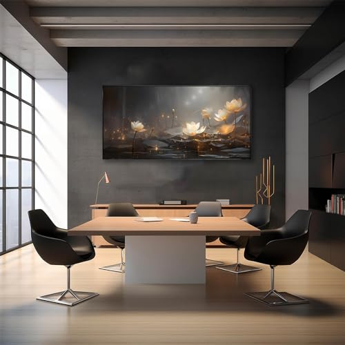 Wall Art Gold Flower Wall Decor Modern Artwork Canvas Paintings For Bedroom Living Room Kitchen Office 60x120 CM by Artexist - Image 5