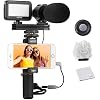Movo Smartphone Vlogging Kit V7 met Grip Rig, Stereo Microfoon, LED Licht en Draadloze Afstandsbediening – YouTube, TikTok, Vlogging Apparatuur voor iPhone/Android Smartphone Video Kit
