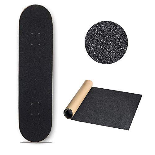 Besiy Skateboard Grip Tape Sheet, 9" X 33", Bubble Free Waterproof Black Scooter Grips, Sandpaper For Roller Board, Stairs, Pedal, Steps (1 Pc) #TOP1