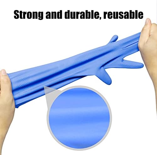 IUCGE Rubber cleaning gloves multicolor 3 Pairs for Household,Reuseable dishwashing gloves for Kitchen.(3,Medium) — view 6