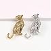 Vintage Leopard Lapel Brooch Pin for Women Men Fashion Punk Rhinestone Animal Cheetah Collar Suit Jackets Coat Dress Backpacks Pins Gothic Cool Panther Cougar Boutonniere Corsage Jewelry Decoration (Silver)