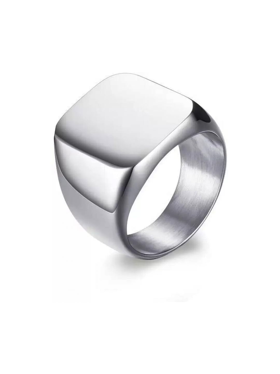 Silver Glossy Finish Plain Mens & Boys Finger Ring (Pack Of 1 Piece) Silver Ring-image-42