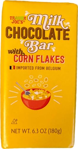 Milk Chocolate Bar with Corn Flakes, Imported from Belgium (6.3 oz)