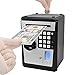 Piggy Bank Cash Coin Money Jar Kids Safe Box with Fingerprint Password Electronic Toy ATM Savings Bank for Adults Children Cool Stuff Great Gift (Black/Silver)