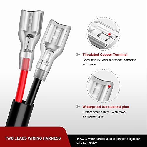 Image of Nilight 16AWG 10Feet Wiring Harness Extension for 6Modes Amber White Light Bar Strobe Play and Plug 3-Wires, 2 Years Warranty, Black, 2PCS