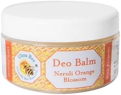 Naturally Bee Beautiful 100% Natural Deodorant Balm/odour eliminator Balm with Neroli (Orange Blossom) 100ml