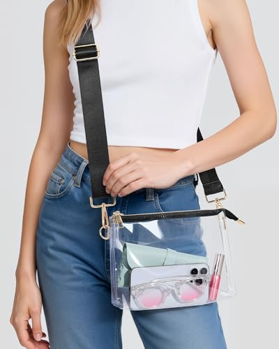 Image of Clear Purse for Women - Stadium Approved Crossbody Bag, Small Stadium Bag for Concerts & Sports Events