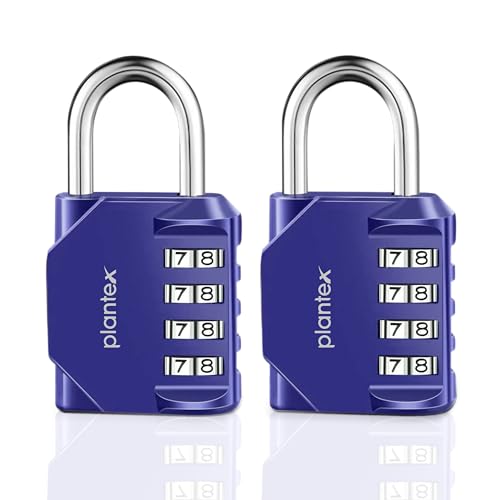 Image of Plantex 4 Digit Combination Number Metal Lock /Zinc Alloy /Locks for Luggage /Locks for Travel Bags /Locks for Cabin Luggage /Travel Essentials - Pack of 2 (Blue)