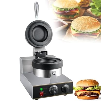 Oiyekntd Kommerzielle Burger-Waffel-Herstellung, gefüllte Burger-Presse, Antihaft-Hamburger-Patty-Maker, 50–300 ℃ Temperaturkontrolle, doppelseitige Heizung, Blasen-Ei-Waffeln-Bäckermaschine