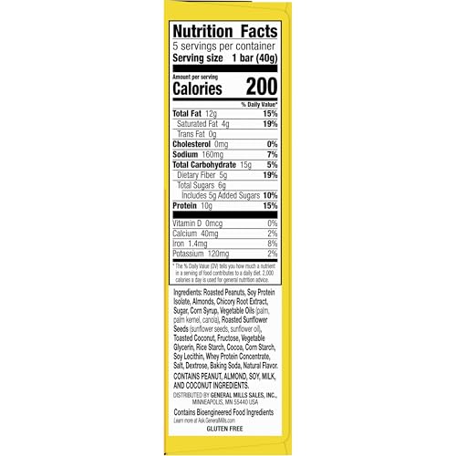 Image of Nature Valley Chewy Protein Granola Bars, Peanut Almond Dark Chocolate, 5 Bars, 7.1 OZ