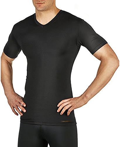 Tommie Copper Men’s Core Compression Short Sleeve V-Neck Shirt | UPF 50, Breathable Base Layer for Everyday Support