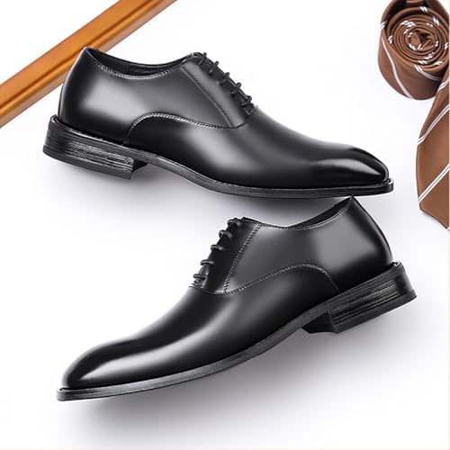 Genuine Leather Shoes Mens Dress Elegant Business Shoe， Genuine Leather Men's Business Casual Shoes Oxford Wedding Oxfords4