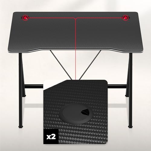 Bureau PC Gaming stable contre le manque d'espace Huzaro Hero 1.4 noir