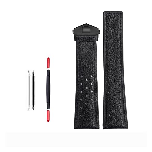 Correa de cuero de calidad de 22 mm para TAG Heuer Carrera y Monaco en piel de becerro