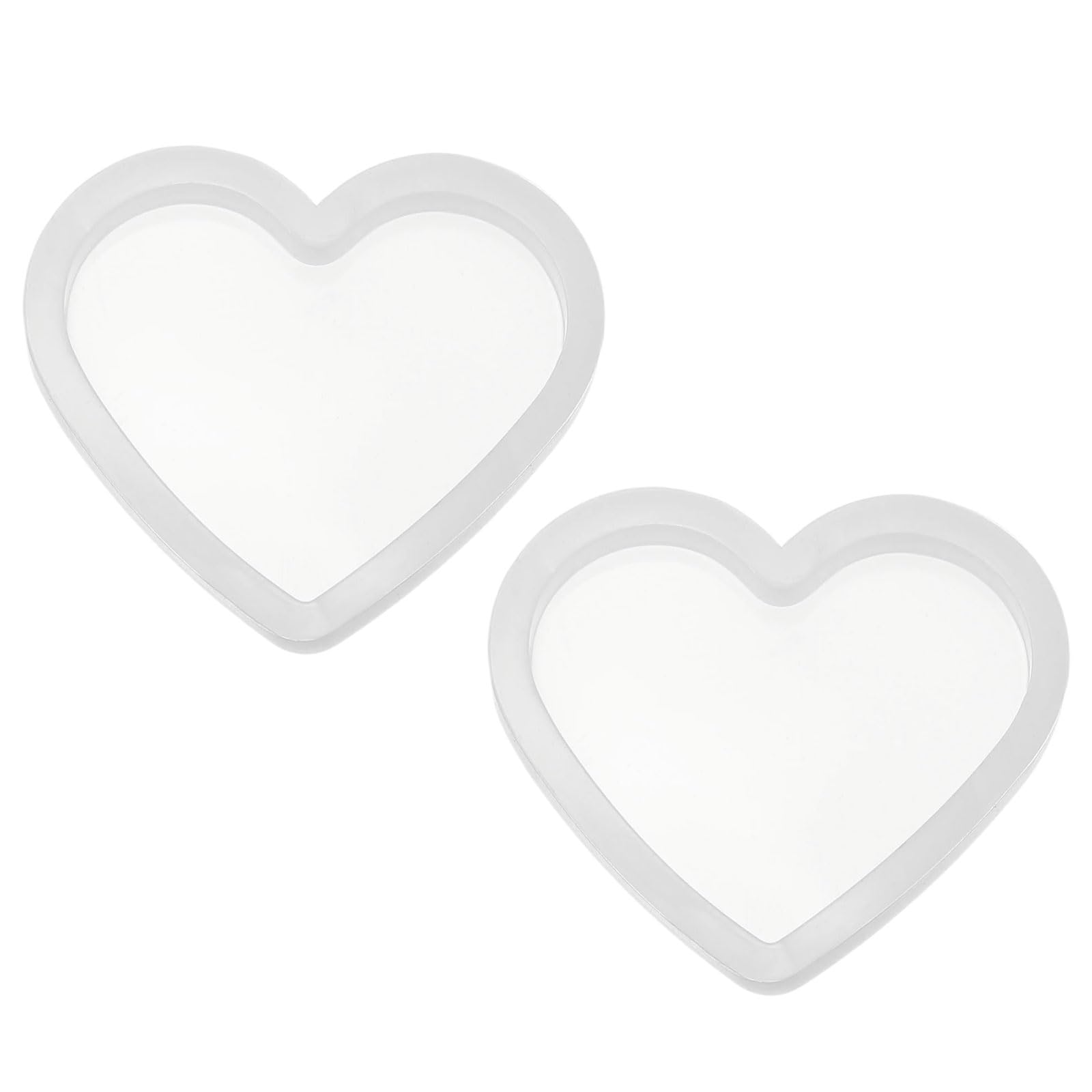 sourcing map 2 Pcs Coaster Silicone Casting Mould, 4x5cm/1.6x2in Heart Shape Epoxy Casting Resin Mould Tools for Resin Coaster Home Decor DIY Craft Handmade Colorful Amber Handicraft