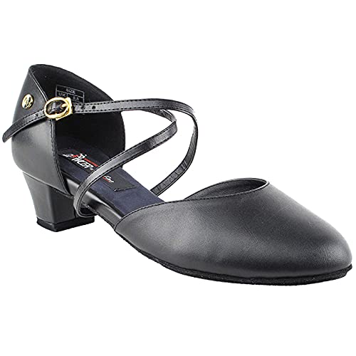 Very Fine Women's Ballroom Dance Shoes Double Sole Coaching Black Shoes CD1123DBEB Dance Shoes 1.5