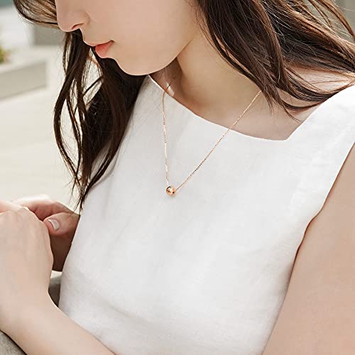 Image of CHOW SANG SANG Delicate Gold 18K Rose Gold MINTY Collection Bead Necklace for Women 92530N | 18.5 Inches, (47 CM)