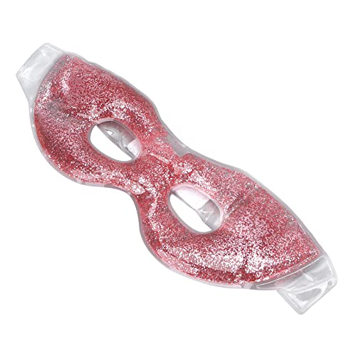 Gel Eye,Gel Eye Cooling and Warming Treatment for Tired Puffy Eyes Headaches Hayfever Dry Eyes Silicone Adjustable Straps Automatic Cooling Hot Cold Use Red PVC 3D Cutting