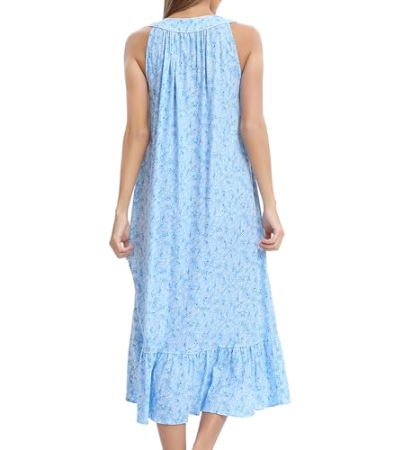 Sleeveless Nightgowns for Women Long Cotton Nightgown Sleepwear Ladies Nightdress Sleep Dress 100% Cotton Night Gown4