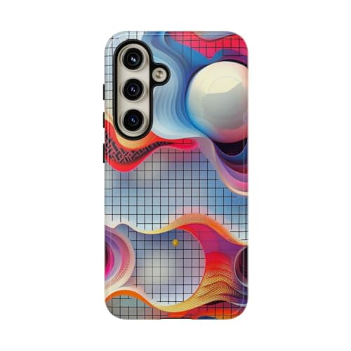 Coque rigide Samsung S24 vagues fluides colorées aux finitions luxueuses