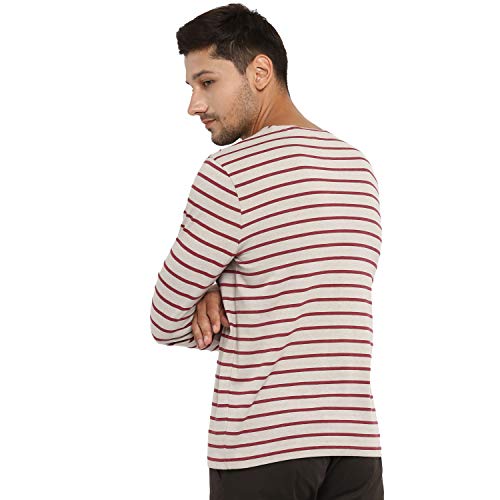 Image of Red Tape Men's Striped Regular Fit T-Shirt