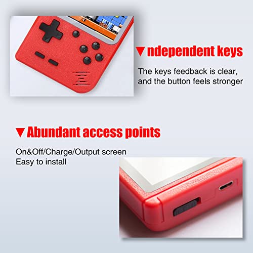 Retro Handheld Game Console , 400 Handheld Classic Games, 3 Inch Lcd Screen And Additional Controller, Portable Handheld Game Console, Retro Game Console Supports For Connecting Tv & Two Players (Red) #TOP1