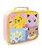 Pokemon Girls Lunch Bag Set | Kids 5 Piece Zip Dinner Bag, Water Bottle and Snack Pot Bundle in Pink & Yellow | Pikachu, Jiggly Puff, Eevee, Togepi Besties Characters | Game TV Series Merchandise Gift