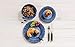 Stone Azure 9329917936 - Set di stoviglie in melamina, 12 Pezzi, per 4 Persone, Piatti e Ciotola