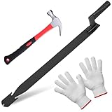 SiliFine 3 Pcs 23in Slaters Ripper Set Shingle Removal Tool with Hammer and Cotton Work Gloves for Slate Replacement