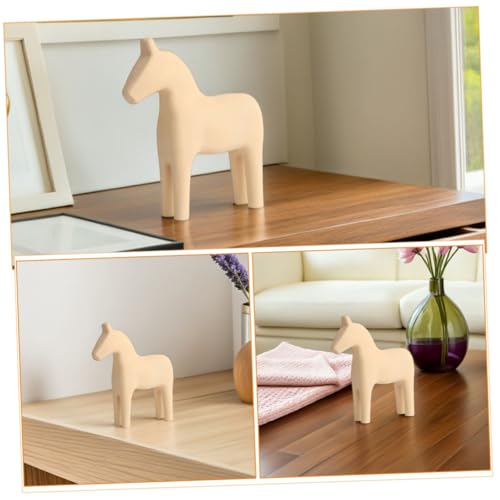 Figurine de cheval compacte en bois pour décorer les petits espaces - 7