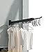 Produktbild LTLWSH Wäscheständer Wandmontage, Einziehbarer Wäscheständer, Kleiderhaken Klappbar, Wäscheständer Platzsparend für Den Innenbereich, Bad, Terrasse,Schwarz,Three Gears 18 Hooks