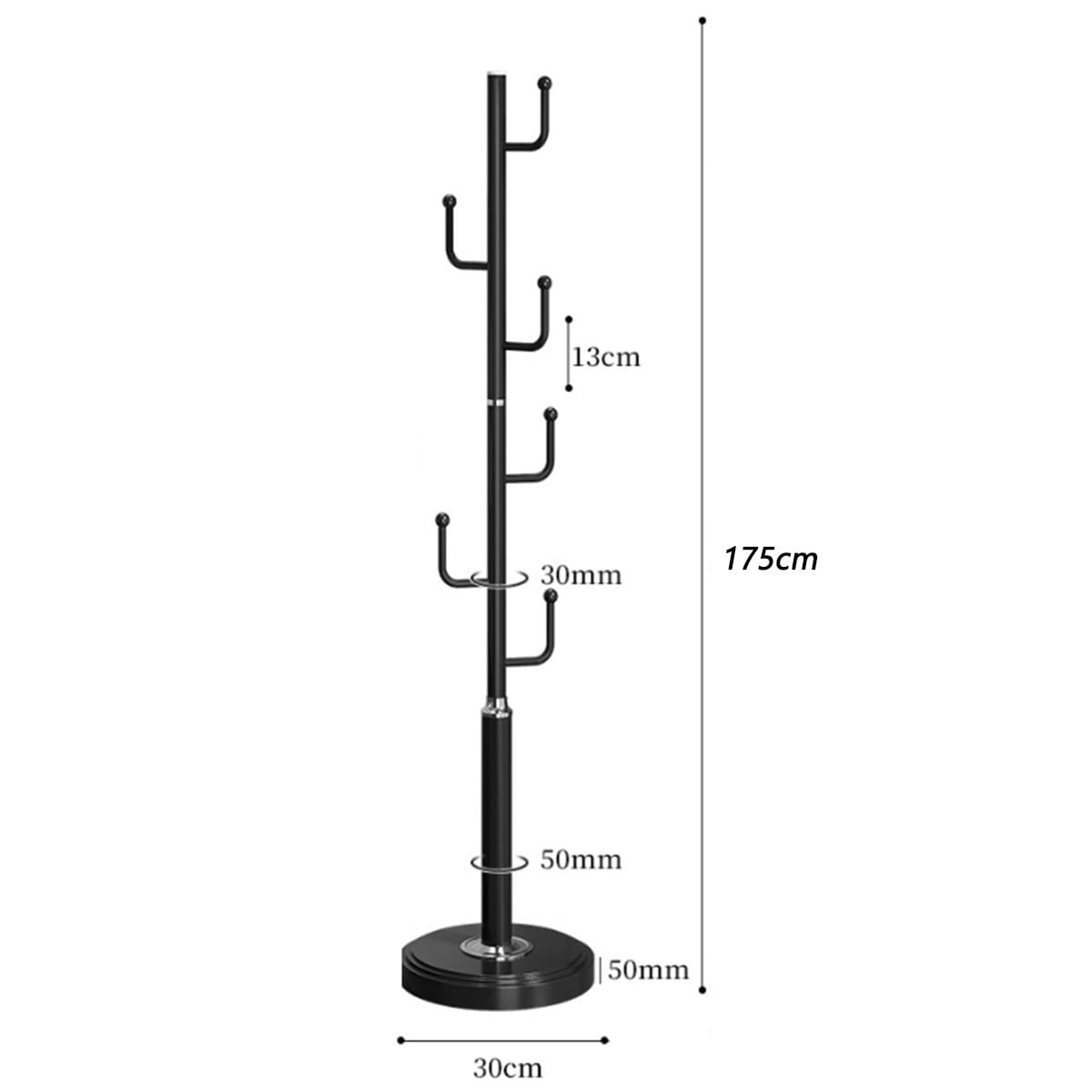 Appendiabiti da Terra Metallo Design Albero, appendi Abiti Ingresso casa con Base in Marmo Stabile e 6 Ganci per Ingresso, Camera da Letto, Ufficio, Soggiorno