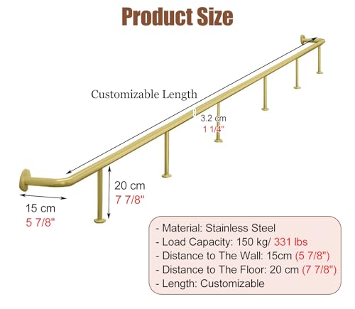 Barandilla comercial de acero inoxidable de 370 cm para cafeterías 6