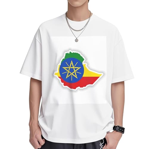 T-shirt éthiopie femme décontracté manches courtes col rond coton
