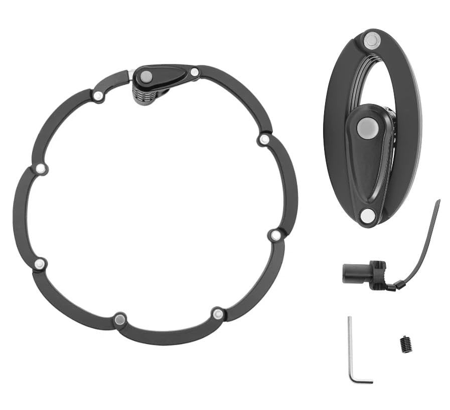 Folding Bike Lock, Cut Proof Bicycle Lock, Heavy Duty Bike Chain Lock with 4 Digit Anti Theft Combination, 85cm/33.5inch, Made of Stainless Steel
