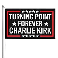 Turning Point Forever Charlie Kirk Flag Double Sided Flags, Long Lasting, Fade Resistant 300d Polyester Outdoor 3x5 Ft 3 Ply Flag