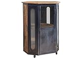 EDLES DESIGN - Der der Industrial Stil macht die Vitrine mit der Gittertür und den extravaganten Glas-Fenstern zu einem absoluten Hingucker im Wohnzimmer