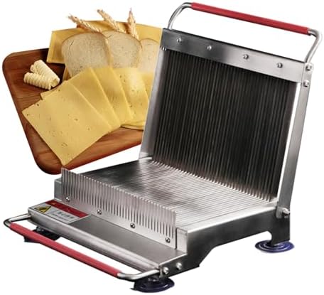 Commercial Cheese Slicer, Stainless Steel Cutter with Anti-Slip Suction Cups, 8Mm Slice Thickness, 40 Cuts Per Second, Durable Handle for Kitchen and Restaurant Use