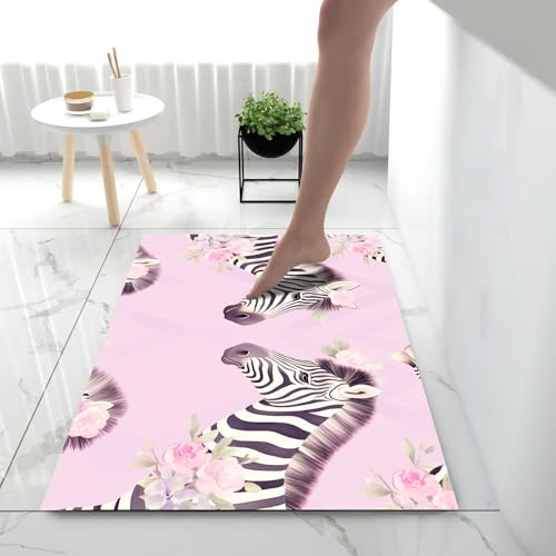 Zèbre Couronne Tapis d'entrée Résistant Lavable 90x150cm