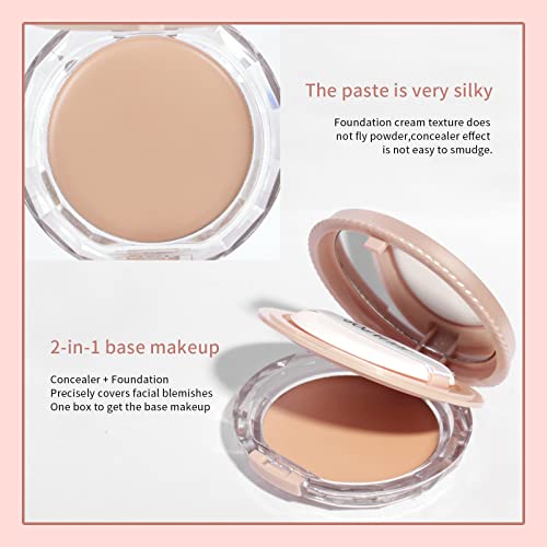 Rosarden Cream Foundation Palette - Full Coverage Foundation With Sponge Powder Puff- Waterproof Long Lasting Makeup Foundation - Matte Finish Lightweight Smooth Foundation Suitable For All Skin Types #TOP3