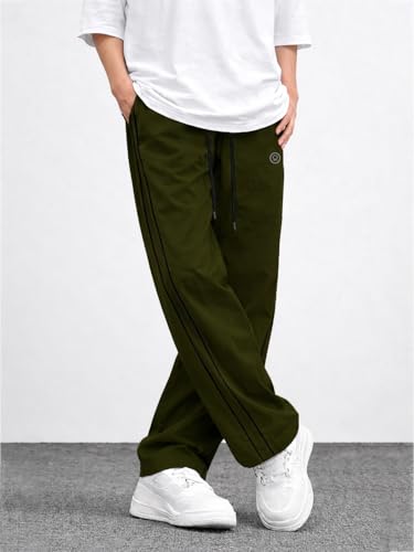 Image of CHKOKKO Men's Relaxed Track Pants for Gym Workout Running Casual Wear Sports Lower with Pockets Adjustable Drawstring Waist Lightweight Quick Dry Activewear Fitness