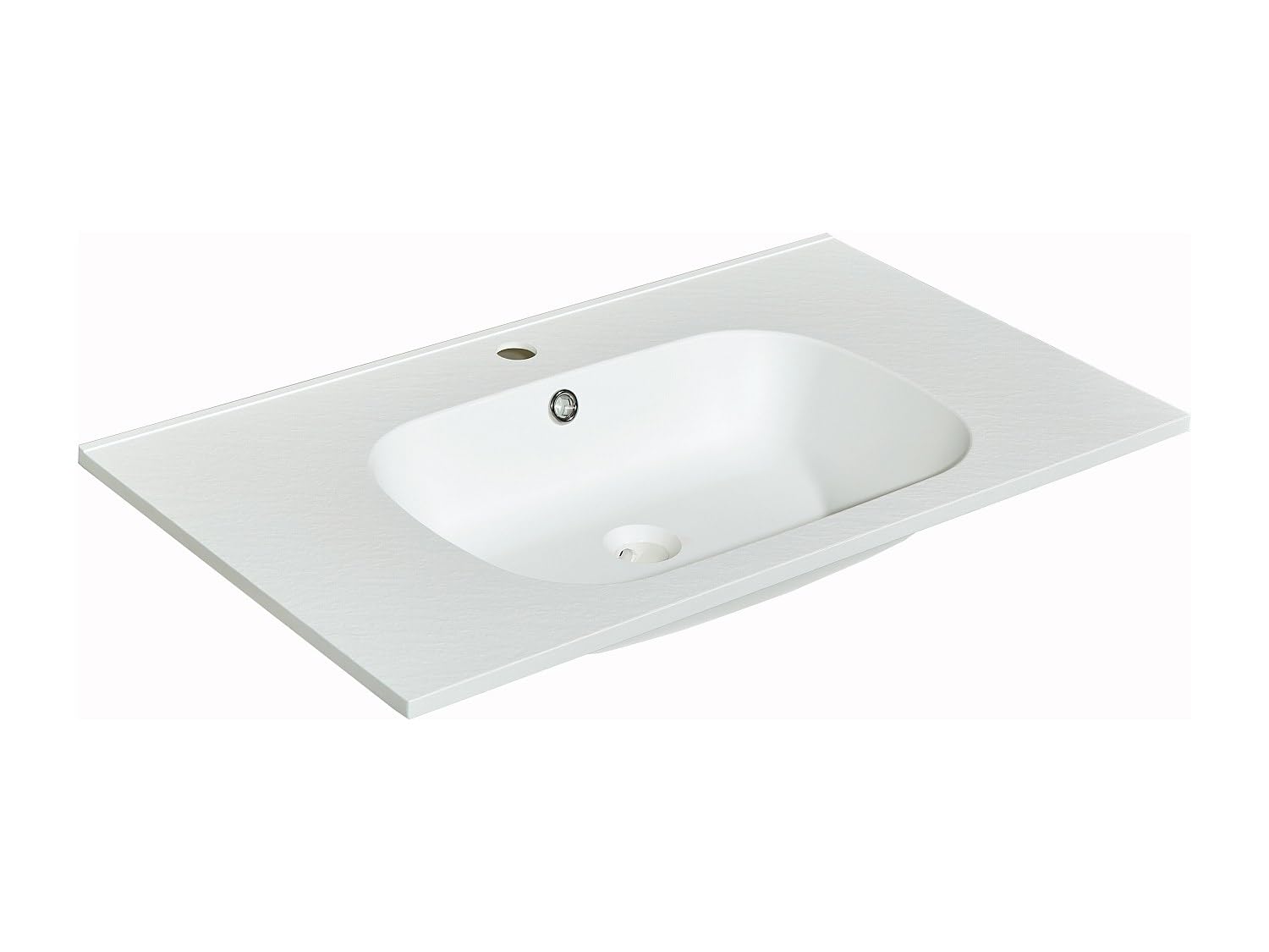 Vente-unique - Lavabo empotrado Okiwa - L 80cm x A 46cm x H 14.5cm - resina - blanco