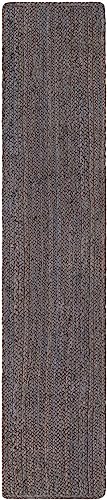 Image of Unique Loom Braided Jute Collection Area Rug - Dhaka (1' 2 inch x 6' 1 inch Table Runner, Gray)