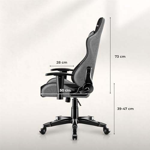 5. Bild von huzaro Ranger 6.0 Gaming Stuhl für Kinder Bürostuhl Schreibtischstuhl Armlehnen ergonomisches modernes Design Nacken- und Lendenkissen Kunstleder Wippfunktion Grau
