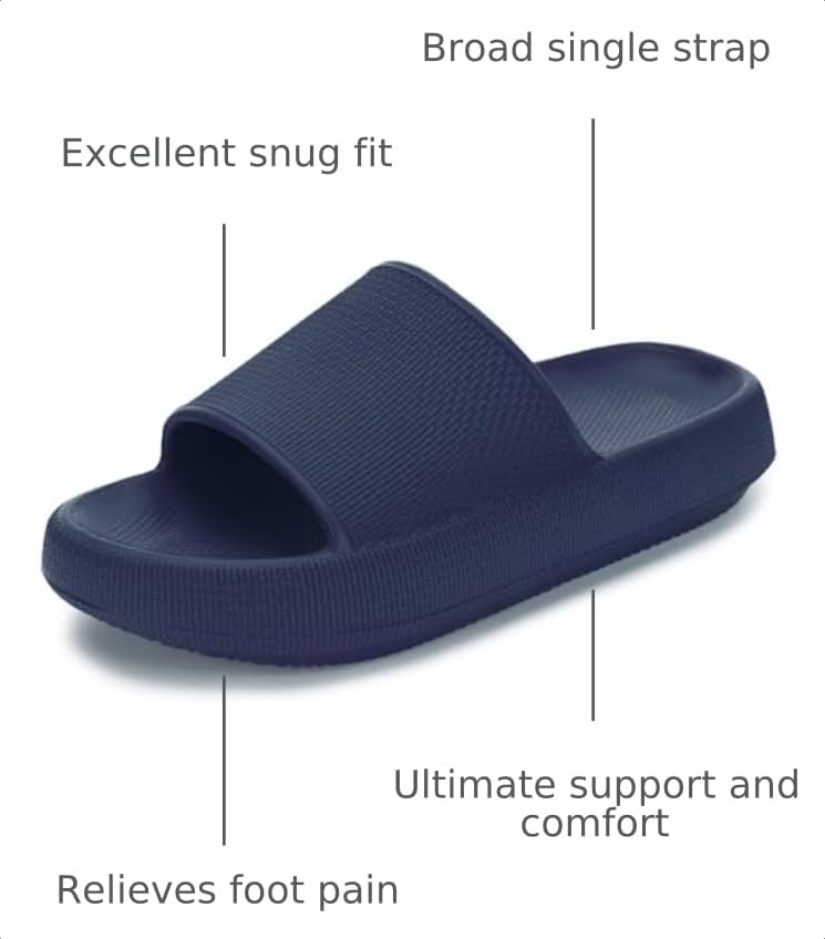 Image of BRONAX Cushioned Thick Sole Pillow Slippers for Women and Men Y10 | Cloud-Like Soft Sole, Foot Pain Relief, EVA Platform Sole, Indoor Outdoor Slides, Waterproof Shower Ready, Quick-Drying