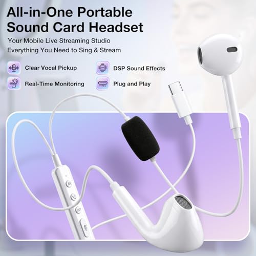 Image of KM08 Live Streaming & Karaoke Headset with Mic, Voice Changer Sound Effects