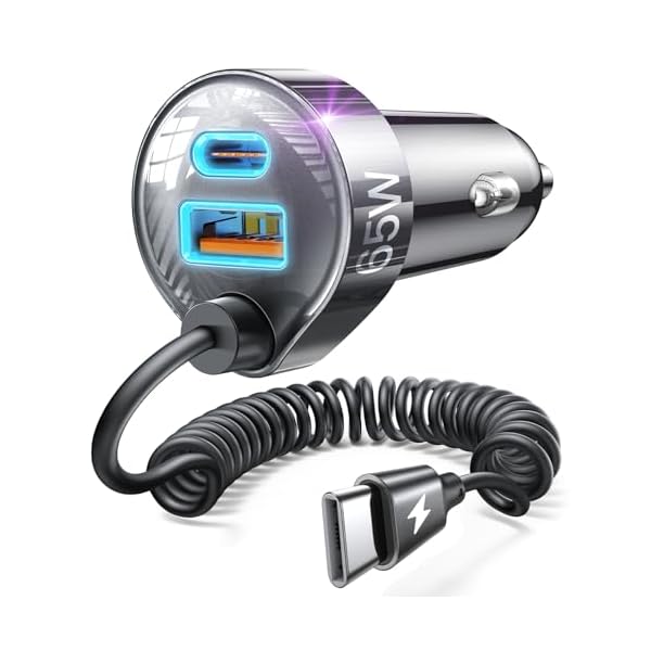 LISEN 65W iPhone 16/15 Car Charger USB C Fast Charging,iPhone 16/15 Pro Max Car Charger Adapter,Super Fast Type C Car Charger for iPhone 15/15 Plus/15 Pro Max,iPhone 16,iPad Pro,Samsung,Android,Black