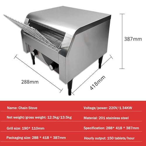 Torradeira de conveniência Torradeira de uso comercial 150/300/450 fatias por hora, torradeira de aç