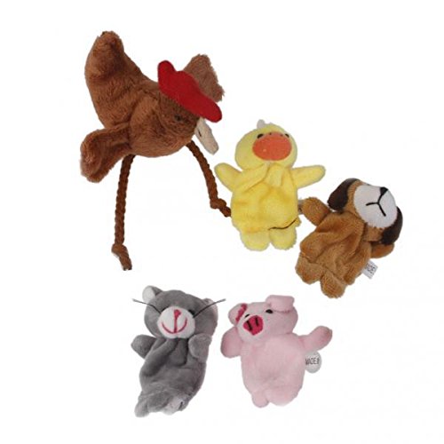 Baoblaze Set of 5pcs Finger Puppets- The Little Red Hen