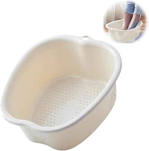 Extra Large Foot Bath Soaking Tub Basin for Home Spa Treatment, Pedicure, Massager and Dead Skin Removal (White-1pc)